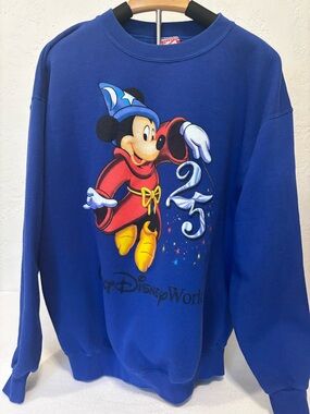 Disney World Sorcerer Mickey 25th Anniversary Sweatshirt L Unisex